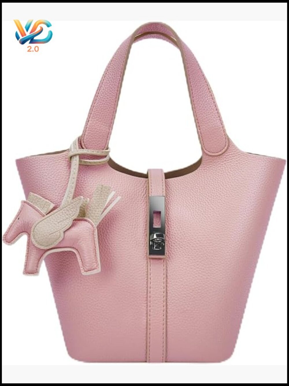 Bucket Tote Bag Convertible Top Handle Shoulder with Detachable Small Purse